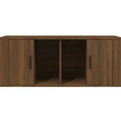 vidaXL Muebles Tv-Mueble TV madera contrachapada color marrón roble 100x35x40 cm