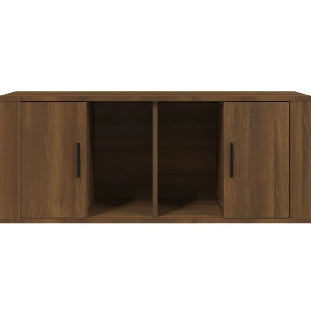 vidaXL Muebles Tv-Mueble TV madera contrachapada color marrón roble 100x35x40 cm