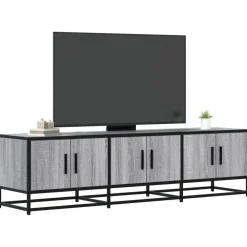vidaXL Mueble TV madera ingeniería y metal 150x35x41 cm Gris sonoma Outlet