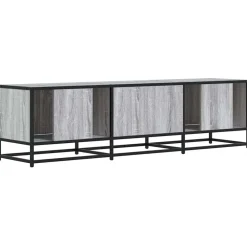 vidaXL Mueble TV madera ingeniería y metal 150x35x41 cm Gris sonoma Outlet