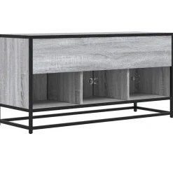 vidaXL Muebles Tv-Mueble TV madera ingeniería y metal 100x35x50 cm