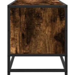 vidaXL Muebles Tv-Mueble TV metal y madera ingeniería roble humo 80x34,5x40 cm