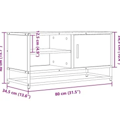 vidaXL Muebles Tv-Mueble TV metal y madera ingeniería marrón roble 80x34,5x40 cm
