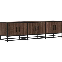vidaXL Muebles Tv-Mueble TV metal y madera ingeniería marrón roble 150x35x41 cm