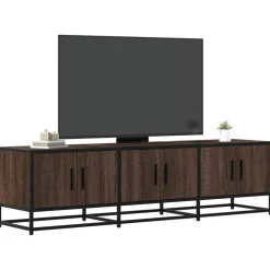vidaXL Muebles Tv-Mueble TV metal y madera ingeniería marrón roble 150x35x41 cm