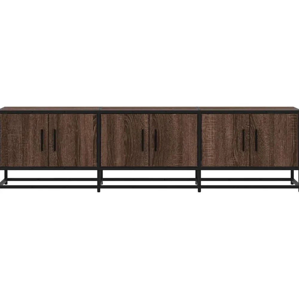 vidaXL Muebles Tv-Mueble TV metal y madera ingeniería marrón roble 150x35x41 cm