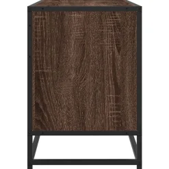 vidaXL Muebles Tv-Mueble TV metal y madera ingeniería marrón roble 150x35x41 cm