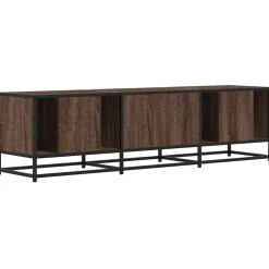 vidaXL Muebles Tv-Mueble TV metal y madera ingeniería marrón roble 150x35x41 cm
