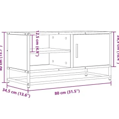 vidaXL Muebles Tv-Mueble TV metal y madera ingeniería 80x34,5x40 cm