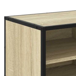 vidaXL Muebles Tv-Mueble TV metal y madera ingeniería 80x34,5x40 cm