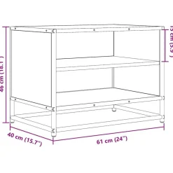 vidaXL Muebles Tv-Mueble TV metal y madera ingeniería 61x40x46 cm