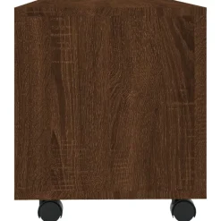 vidaXL Muebles Tv-Mueble TV ruedas madera contrachapada roble marrón 90x35x35 cm