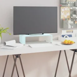 vidaXL Mueble TV/Elevador de monitor cristal 40x25x11 cm Verde Sale