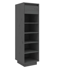 vidaXL Mueble zapatero de madera maciza de pino 30x34x105 cm Gris Sale