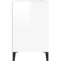 vidaXL Productos Del Hogar-Mueble zapatero madera contrachapada blanco brillo 102x36x60 cm