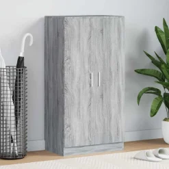 vidaXL Mueble zapatero madera contrachapada 55x35x108 cm Gris sonoma Clearance