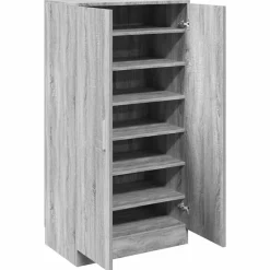 vidaXL Mueble zapatero madera contrachapada 55x35x108 cm Gris sonoma Clearance