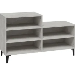 vidaXL Productos Del Hogar-Mueble zapatero madera contrachapada gris hormigón 102x36x60 cm