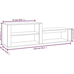 vidaXL Productos Del Hogar-Mueble zapatero madera contrachapada marrón roble 150x35x45 cm