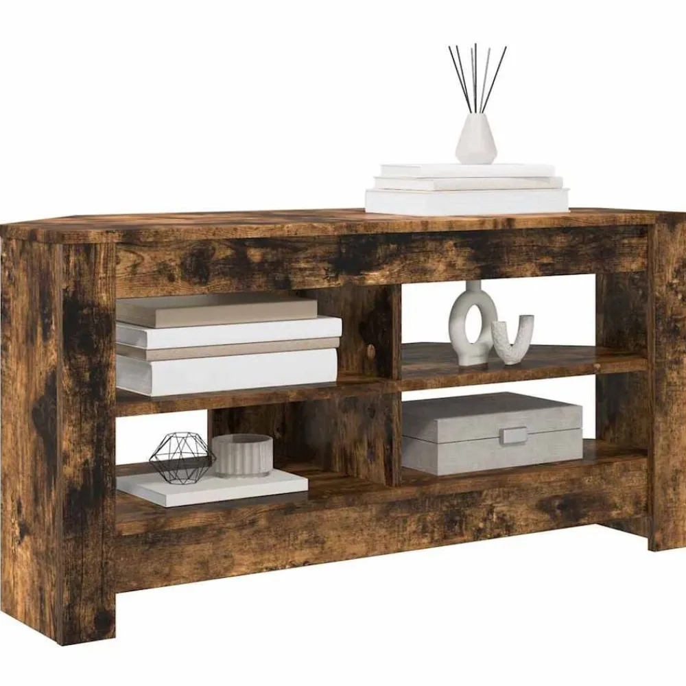 vidaXL MuebledeTVdeesquina 102 x 40,5 x 45 cm Roble ahumado Sale