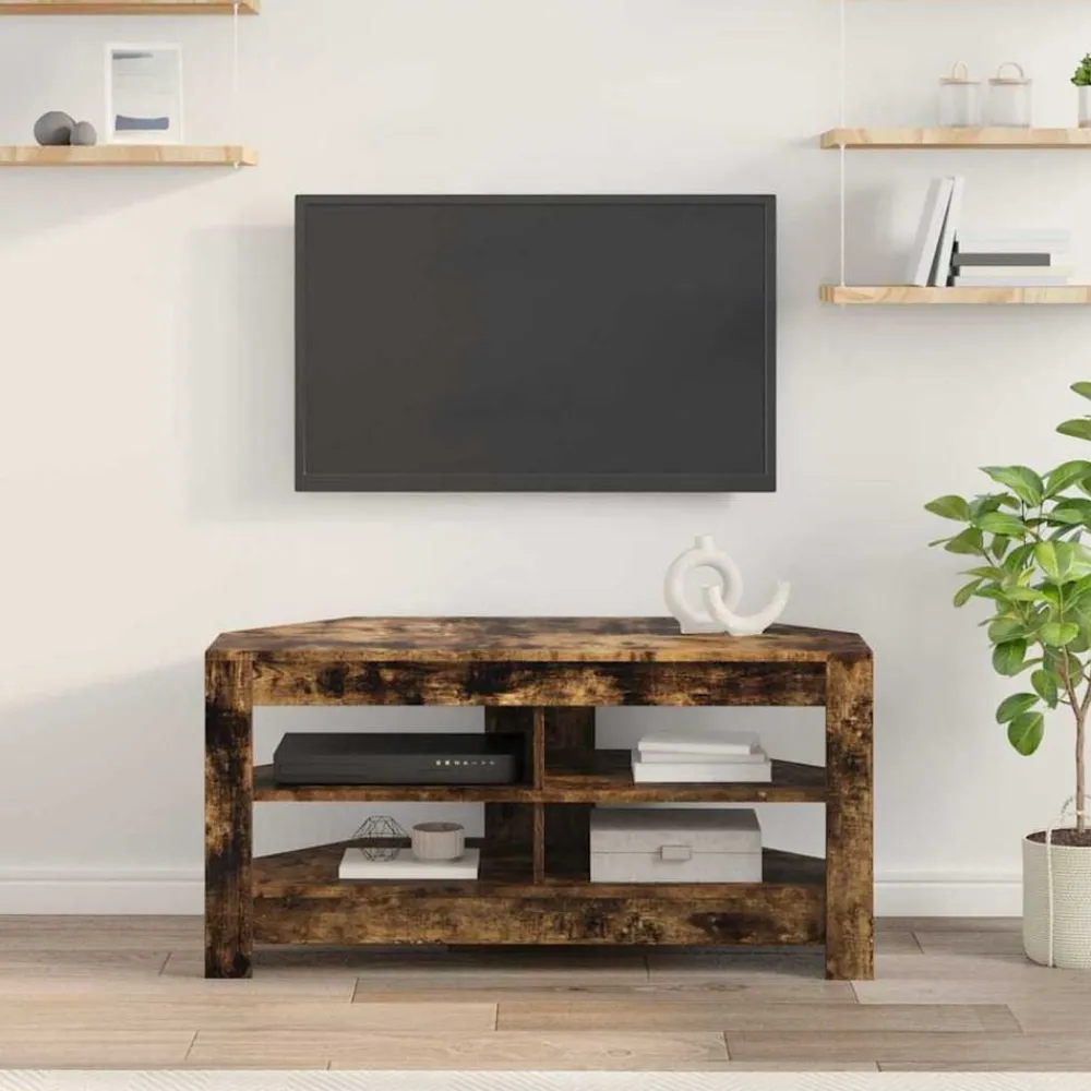 vidaXL MuebledeTVdeesquina 102 x 40,5 x 45 cm Roble ahumado Sale