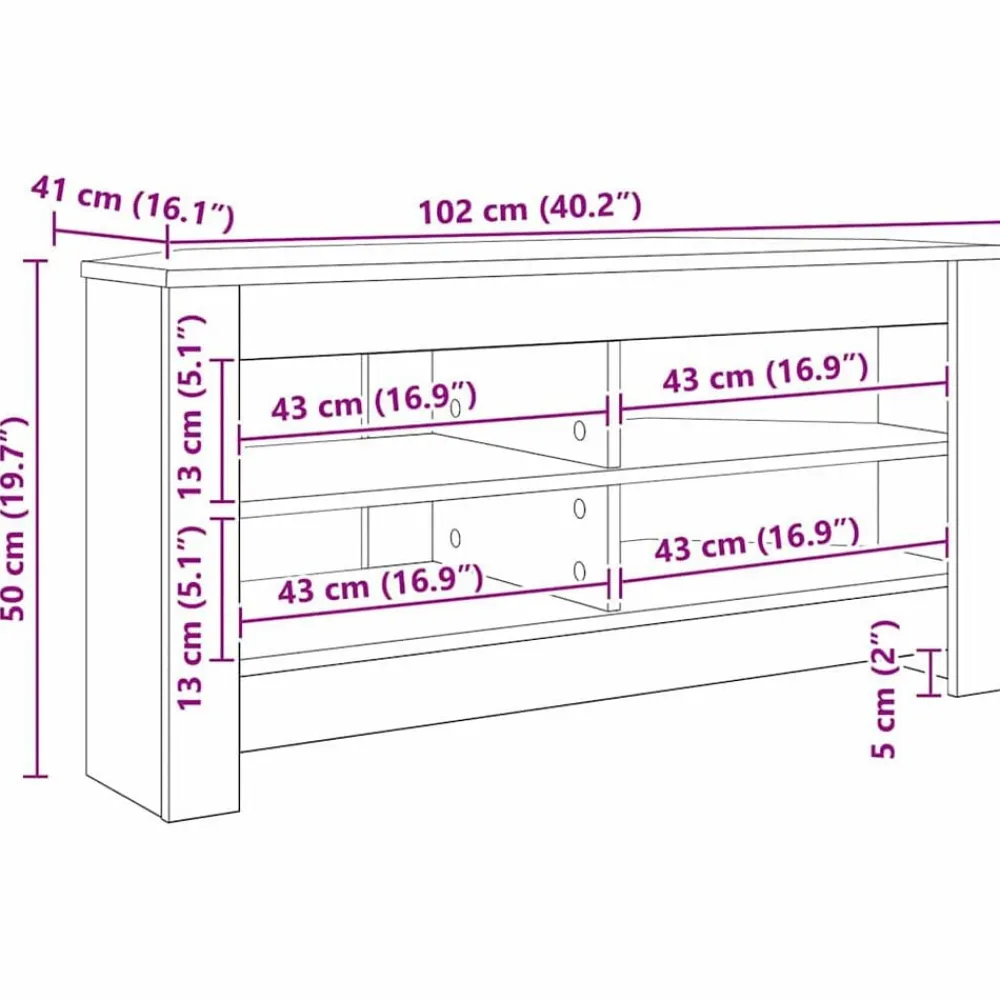 vidaXL MuebledeTVdeesquina 102 x 40,5 x 45 cm Roble ahumado Sale