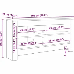 vidaXL Muebles Tv-MuebledeTVdeesquina Roble artesanal 102 x 40,5 x 45 cm