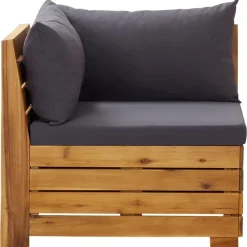vidaXL Muebles de jardín 2 piezas con cojines madera maciza de acacia Gris oscuro Online