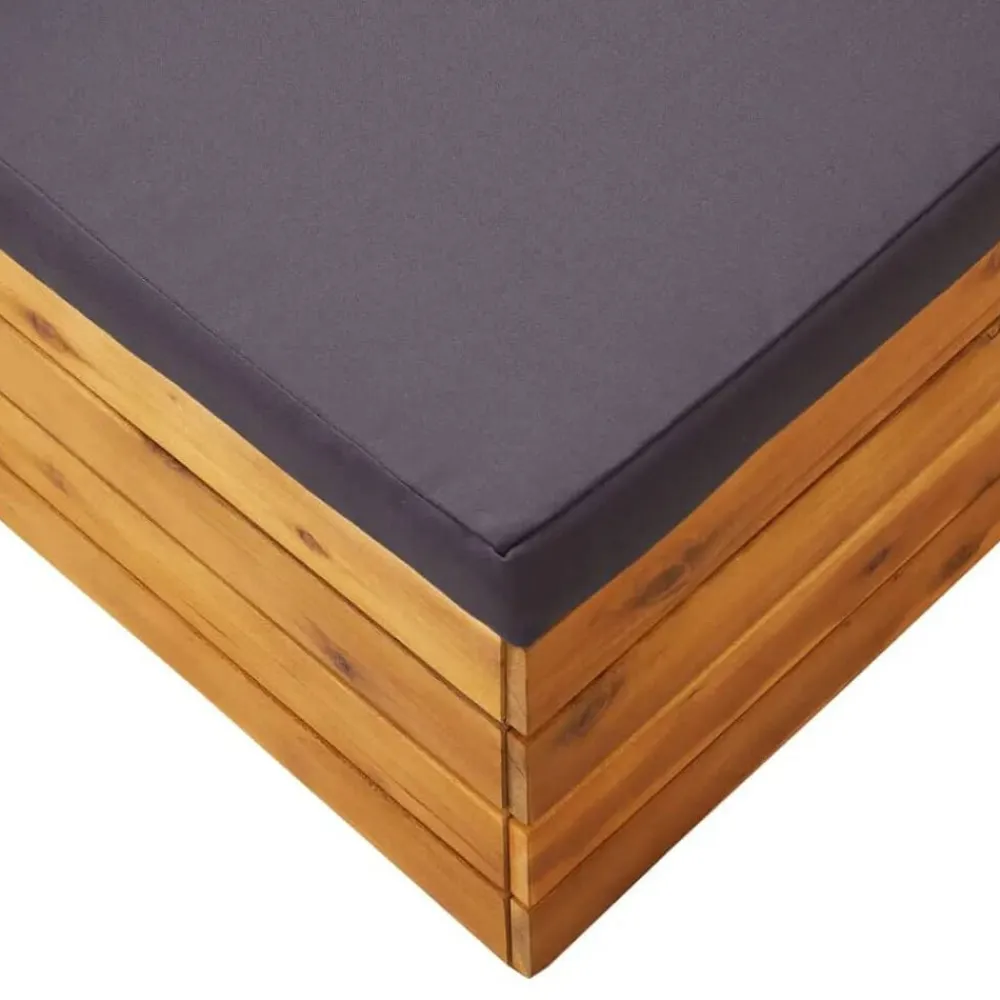 vidaXL Muebles de jardín 2 piezas con cojines madera maciza de acacia Gris oscuro Online