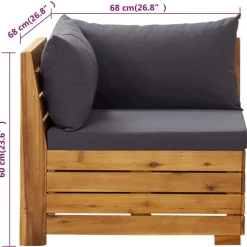 vidaXL Muebles de jardín 2 piezas con cojines madera maciza de acacia Gris oscuro Online