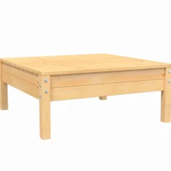 vidaXL Muebles De Jardín-Muebles de jardín 3 piezas madera maciza pino con cojines crema