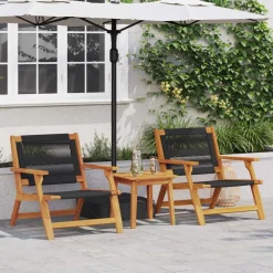 vidaXL Muebles de jardín 2 pcs 67 x 76 x 73 cm Negro Sale