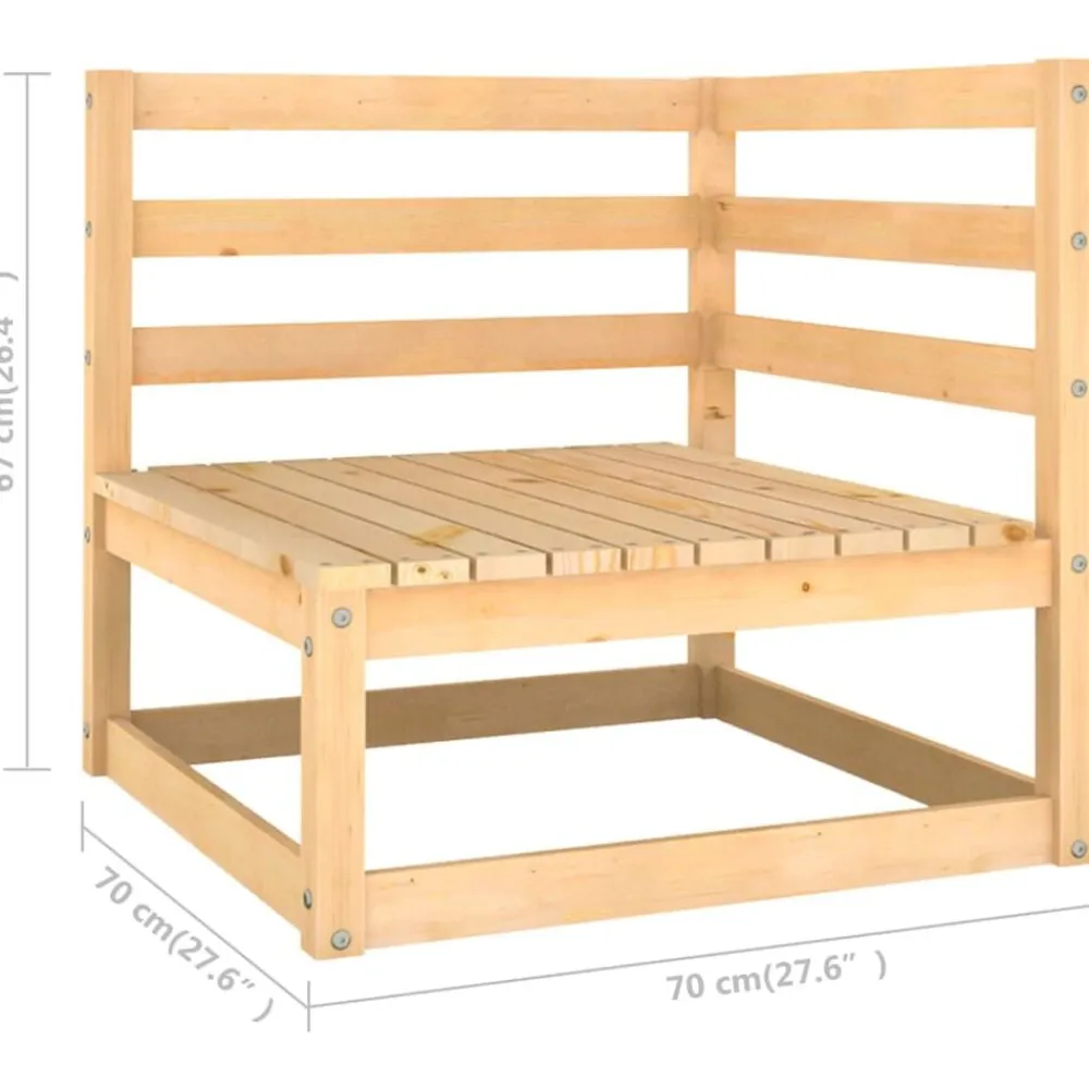 vidaXL Muebles de jardín 6 piezas con cojines de madera de pino maciza Natural Discount