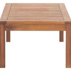 vidaXL Muebles de jardín 4 piezas con cojines madera maciza de acacia Crema Best