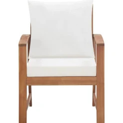 vidaXL Muebles de jardín 4 piezas con cojines madera maciza de acacia Crema Best