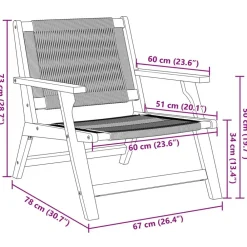 vidaXL Muebles De Jardín-Muebles de jardín 2 pcs 67 x 76 x 73 cm