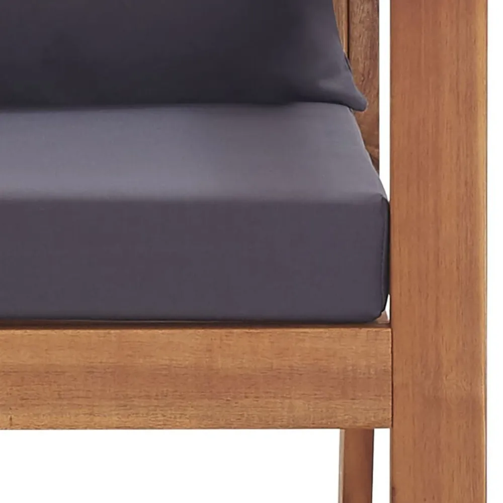 vidaXL Muebles de jardín 4 piezas con cojines madera acacia maciza Marrón y gris Outlet