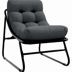 vidaXL Muebles de jardín con cojín 2 pcs Negro 60,5 x 81 x 71 cm Online