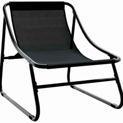 vidaXL Muebles de jardín con cojín 2 pcs Negro 60,5 x 81 x 71 cm Online
