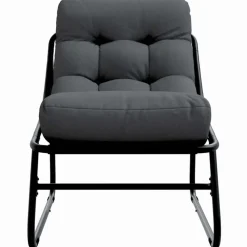 vidaXL Muebles de jardín con cojín 2 pcs Negro 60,5 x 81 x 71 cm Online