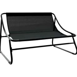 vidaXL Muebles De Jardín-Muebles de jardín con cojín Negro 110 x 81 x 71 cm