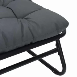 vidaXL Muebles De Jardín-Muebles de jardín con cojín Negro 110 x 81 x 71 cm