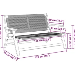 vidaXL Muebles De Jardín-Muebles de jardín 122 x 78 x 73 cm