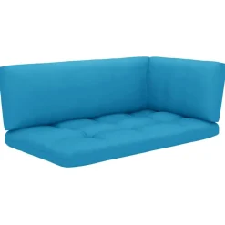 vidaXL Muebles de palets 6 pzas y cojines madera pino impregnada Azul Best