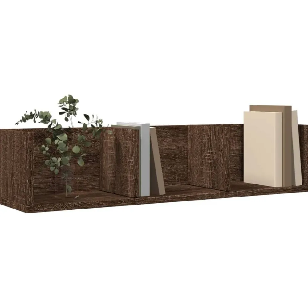 vidaXL Estanterías-Muebles de pared 2 unidades madera de ingeniería marrón roble