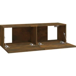 vidaXL Muebles de pared de TV 2 uds madera 100x30x30 cm Roble ahumado New
