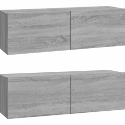 vidaXL Muebles Tv-Muebles de pared para TV 2 uds madera 100x30x30 cm