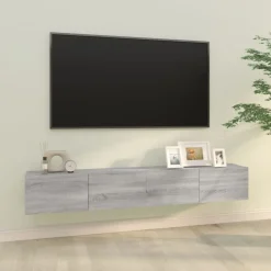 vidaXL Muebles Tv-Muebles de pared para TV 2 uds madera 100x30x30 cm