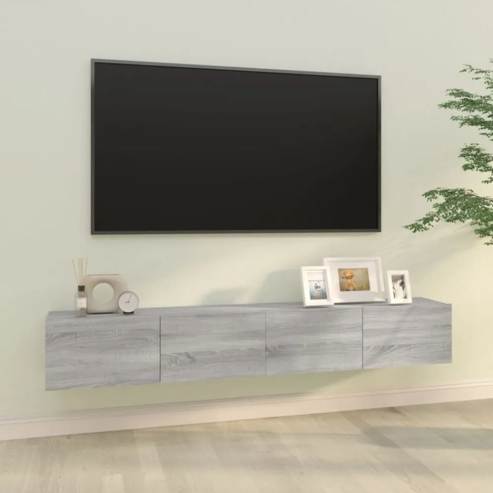 vidaXL Muebles Tv-Muebles de pared para TV 2 uds madera 100x30x30 cm