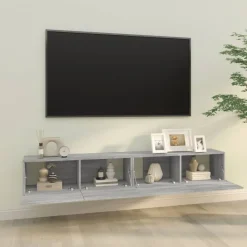 vidaXL Muebles Tv-Muebles de pared para TV 2 uds madera 100x30x30 cm